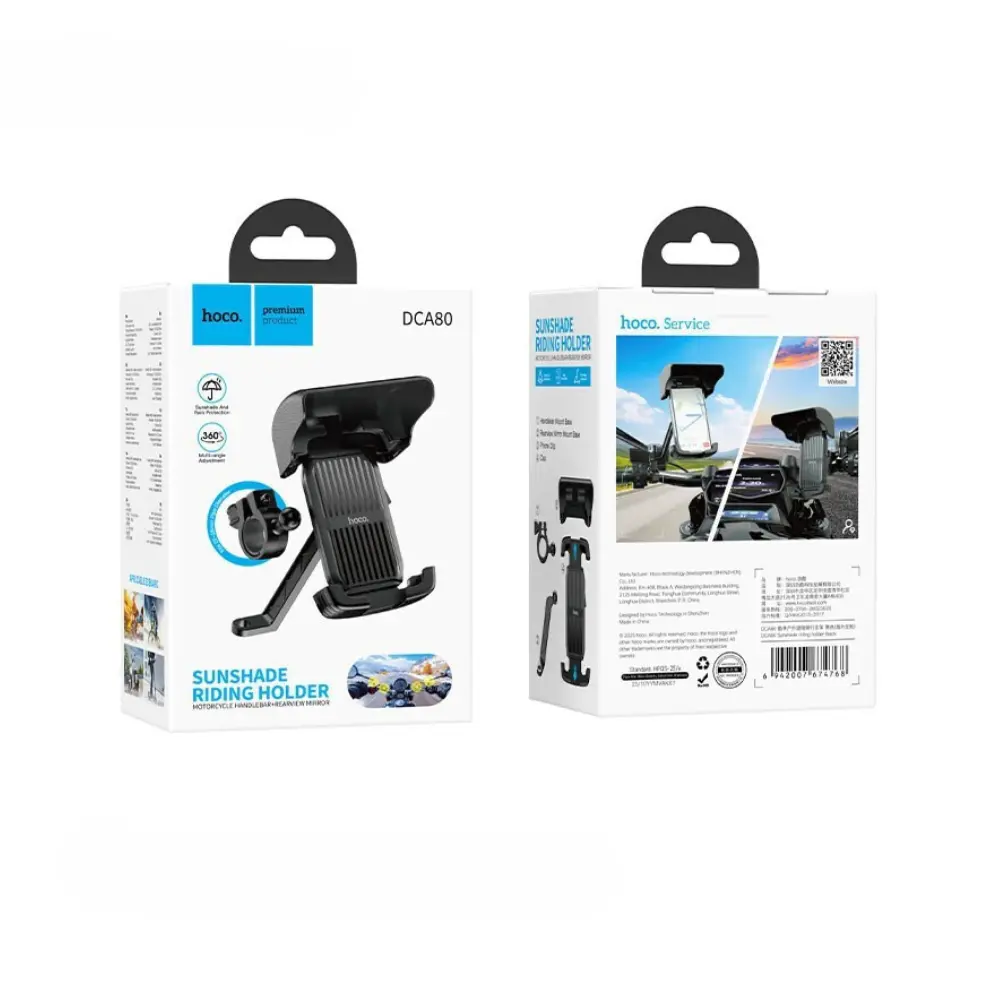 Βάση Στήριξης Hoco DCA80 Sunshade Riding Holder για Ποδήλατο Μηχανή Πατίνι 5.0-7.2" - Image 3
