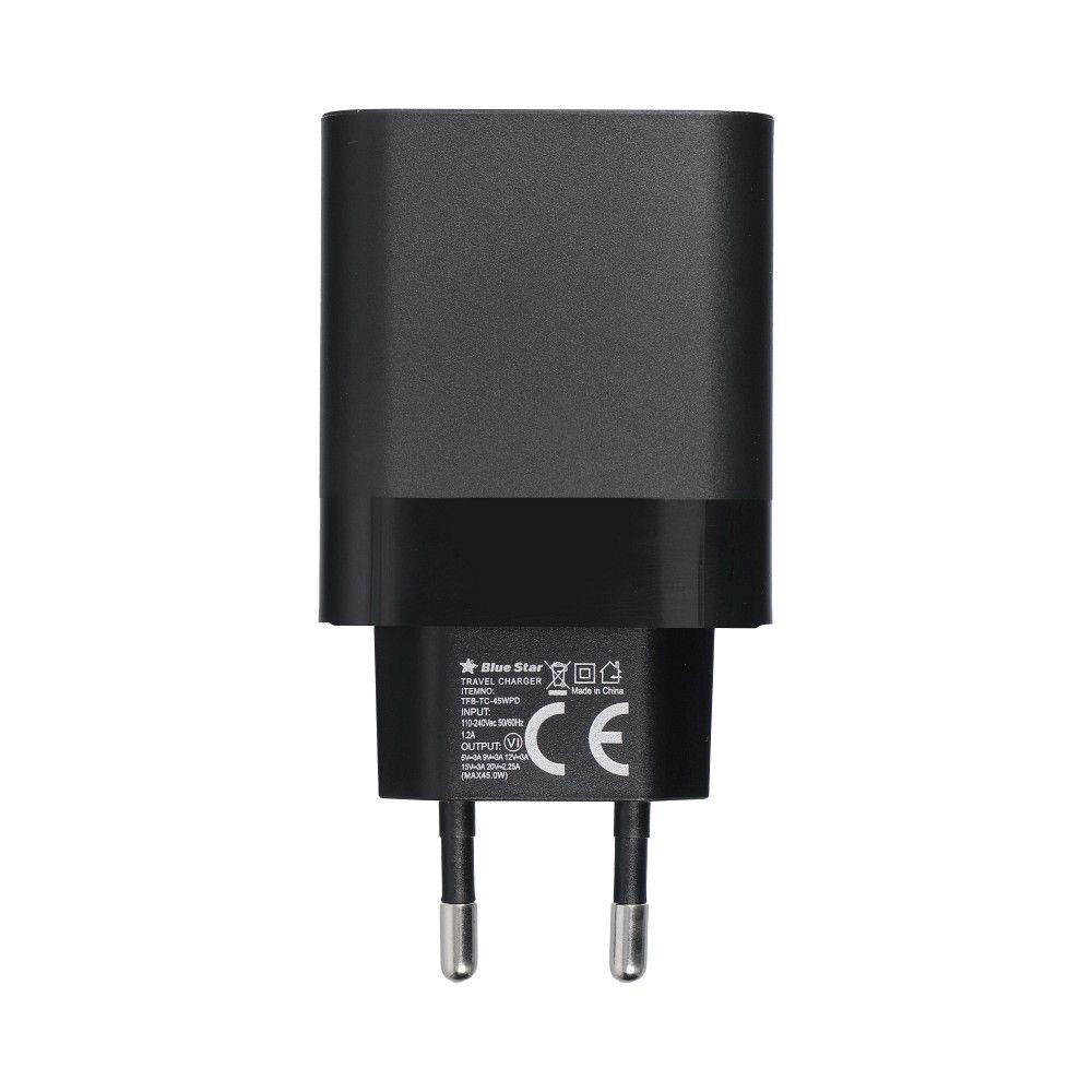 Phone charger Blue Star USB C QC4.0 PD 3A 45W + cable USB C to USB C TFB-TC-45WPD black - Image 7