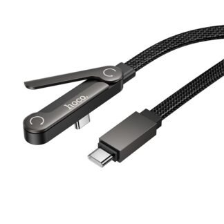 Cable with bracket USB C to USB C PD 60W Hoco 1,2 m U150 Exquisite black