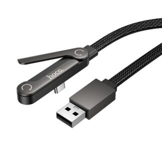 Cable with bracket USB A to USB C 3A Hoco 1,2 m U150 Exquisite black