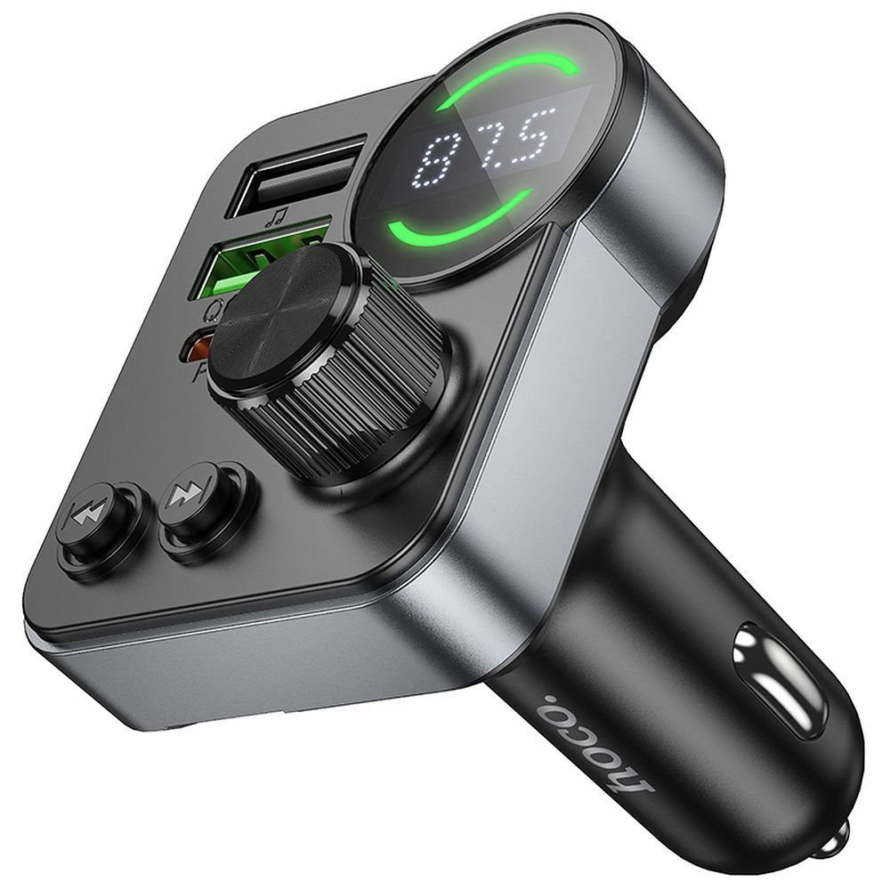 Car transmitter bluetooth Hoco 2 x USB A + USB C QC3.0 PD 48W E86 black - Image 6
