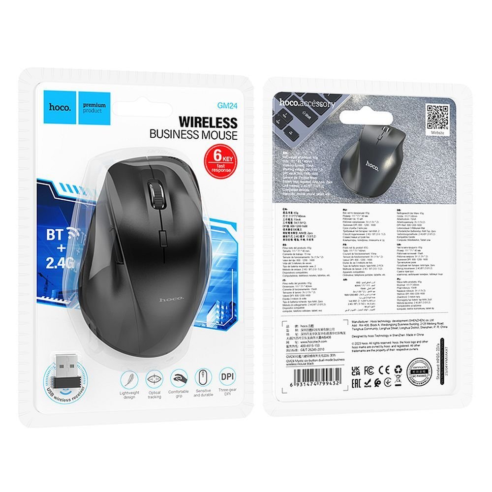 Wireless mouse Hoco 2,4G 1600 dpi GM24 black - Image 8