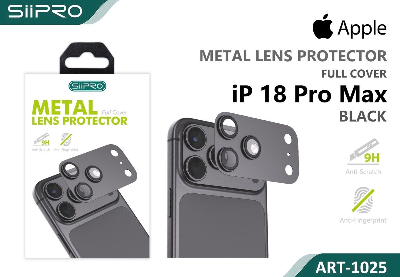 Προστασία Κάμερας Πλήρους Κάλυψης iPhone 18 Pro Max Μαύρο