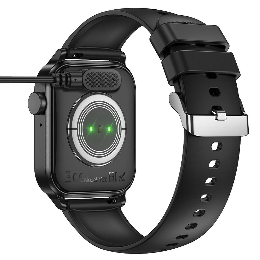 Charging cable for smartwatch Hoco 0,6 m Y26 / Y27 black - Image 3