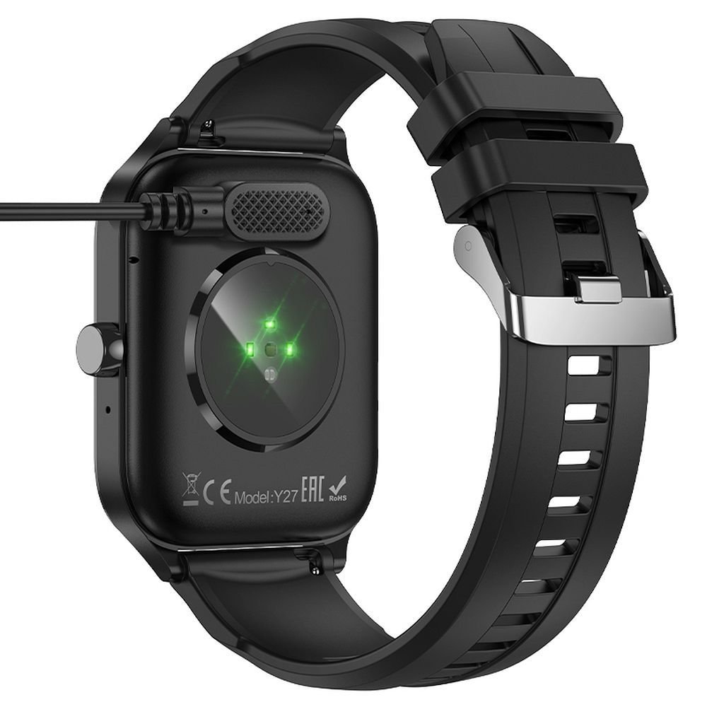 Charging cable for smartwatch Hoco 0,6 m Y26 / Y27 black - Image 2