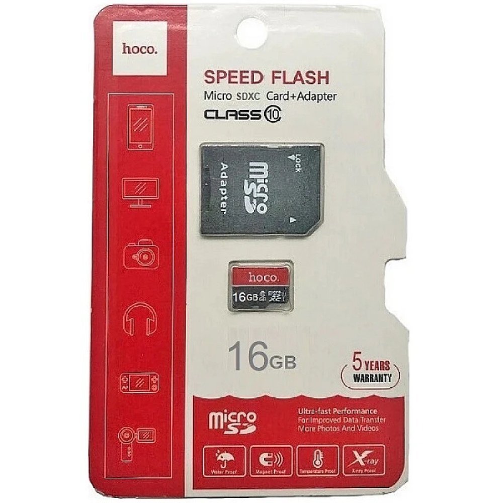 HOCO memory card microSD 16GB class 10 + adapter