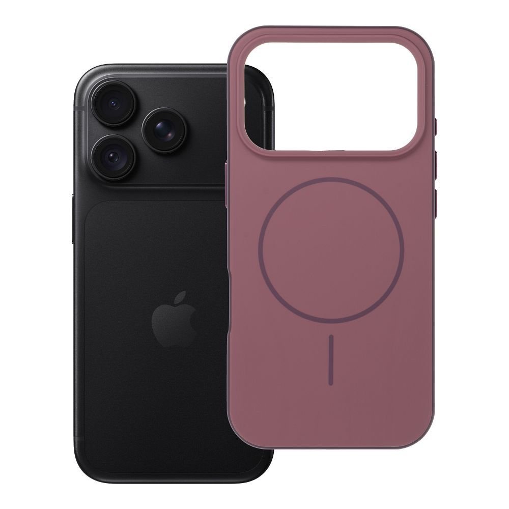 Case for iPhone 18 Pro / 17 Pro Forcell F-Protect Chromatic Premium compatible with MagSafe dark cherry