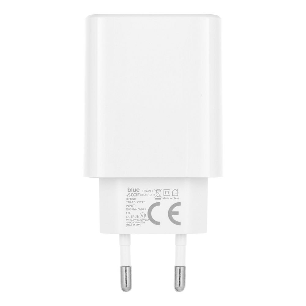 Phone charger Blue Star USB C QC4.0 PD 3A 35W + cable USB C to USB C TFB-TC-25WPD white - Image 4